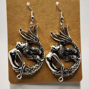 Silvertone Mermaid Drop Earrings BRAND NEW